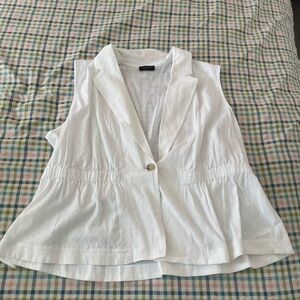 Lane Bryant White Sleeveless Blouse Vest